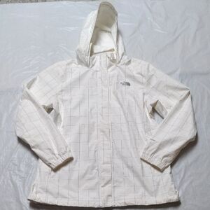 The North Face Resolve Hooded Parka Dryvent White Gray Lightweight Size XL